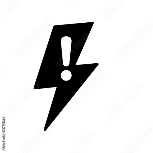 Dynamic warning symbol representing urgent alert or electrical hazard, conveying immediate attention and critical information for safety protocols.