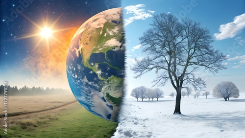 Planet Earth between Summer and Winter – Seasonal Change, Sun and Nature