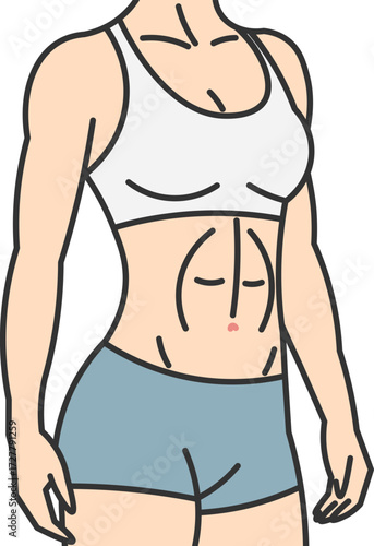 Fitness woman with toned body wearing sports clothes