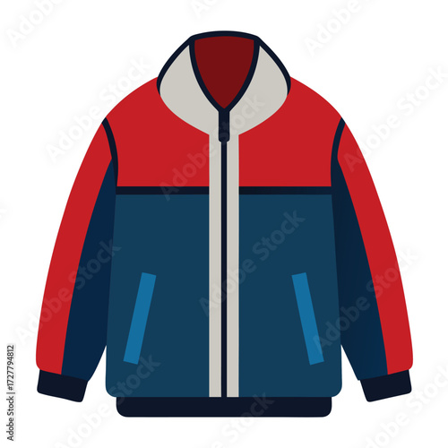 red and blue jacket flat design clip art preview
