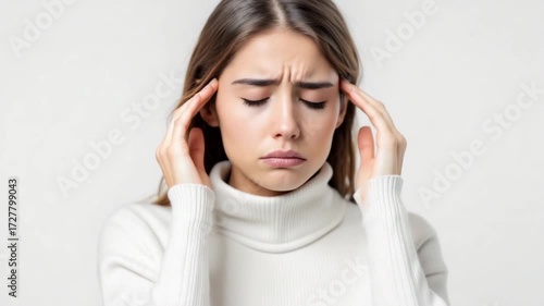 Woman Experiencing Headache Distress.