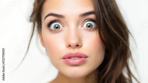 Woman Expressing Surprise, Amazement, or Shock.
