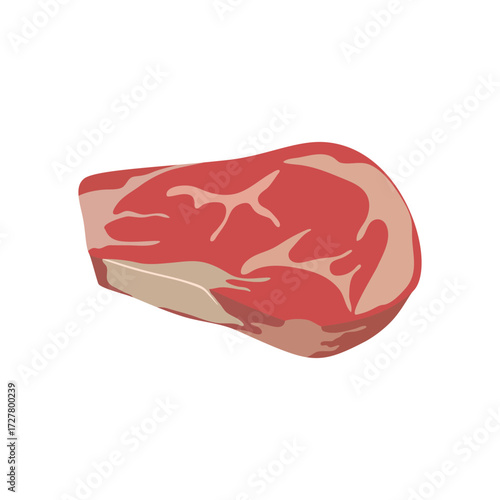 Raw beef steak. Vector illustration.
