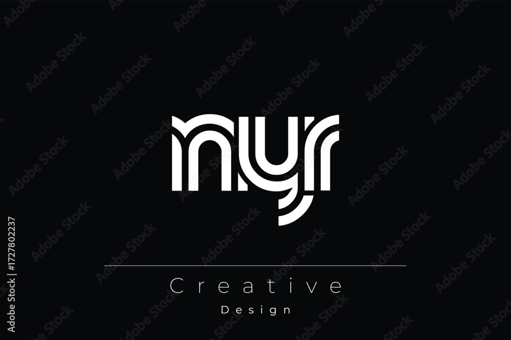Naklejka premium NYR Creative Unique Modern Letter Logo Design