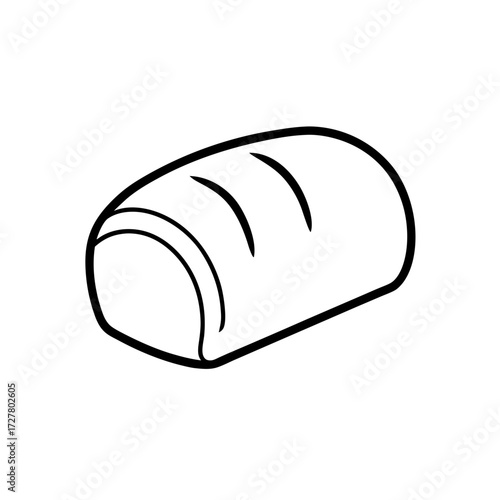 Brown Bread Loaf Simple Bakery Style Transparent Background