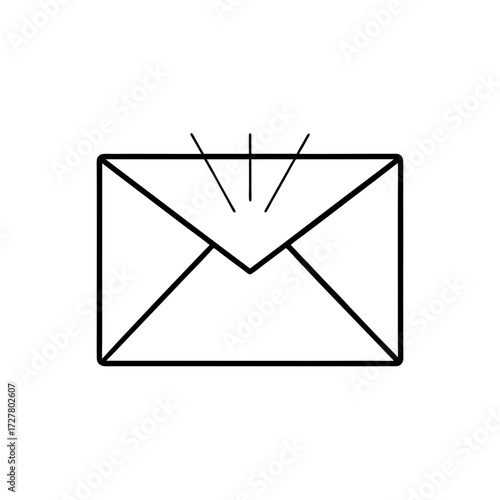 Bright Yellow Email Envelope Alert Icon Transparent Background