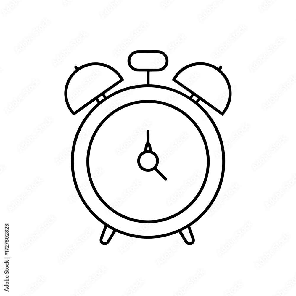 Fototapeta premium Golden Alarm Clock Twin Bell Design Transparent Background
