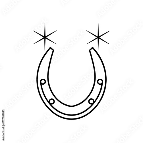 Golden Horseshoe Luck Symbol Shiny Transparent Background