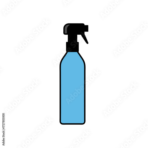 Light Blue Spray Bottle with Dark Cap Transparent Background