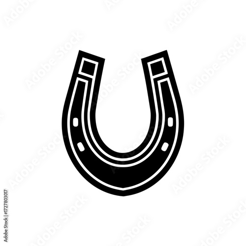 Magnet Horseshoe Red Silver Transparent Background