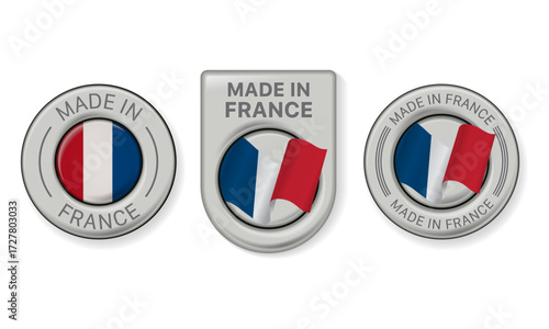 Set of Made in France Badges