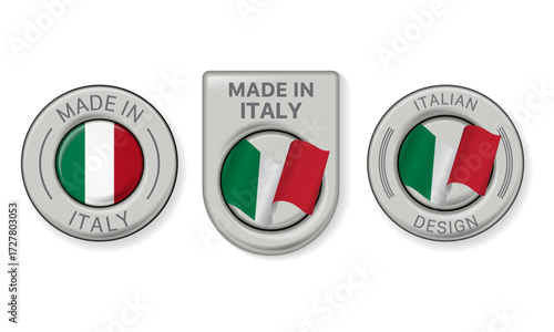Set of Made in Italian Badges