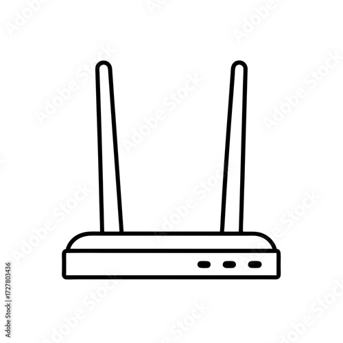 White Wi Fi Router Two Antennas Transparent Background