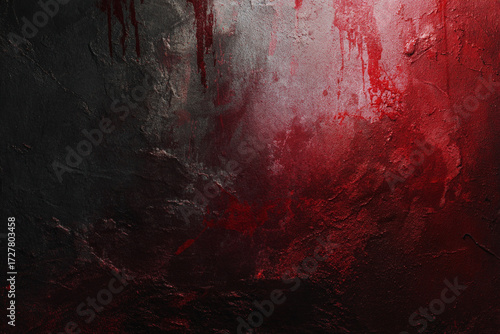 Dark red textured background with drips and splatters abstract art grunge wall