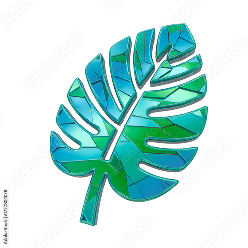 Mosaic Glass Tropical Leaf