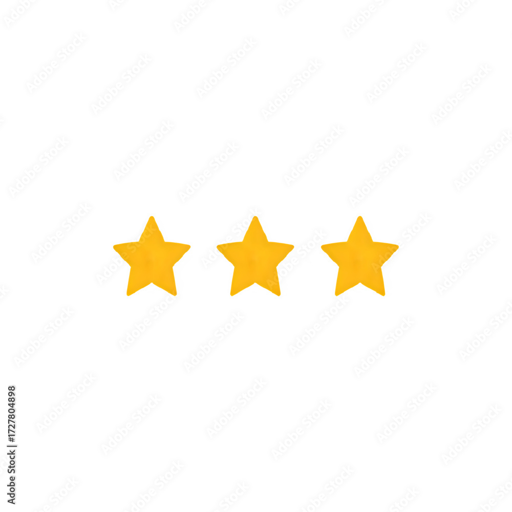 Obraz premium Three golden stars display rating success achievement