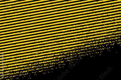 Abstract yellow stripe vector background on black with flat noisy texture. Modern geometric design for posters, banners, digital art, and creative projects.