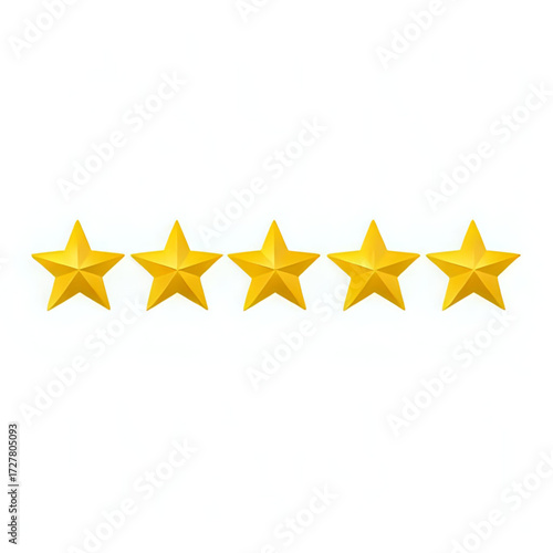 Five golden stars shining bright for top ratings
