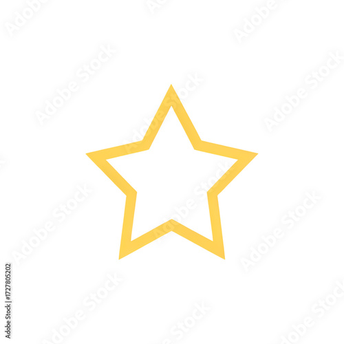 Golden star icon shining bright with positive energy