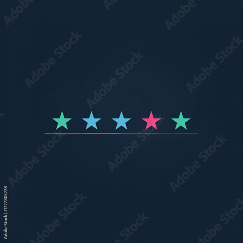 Five star rating system concept
