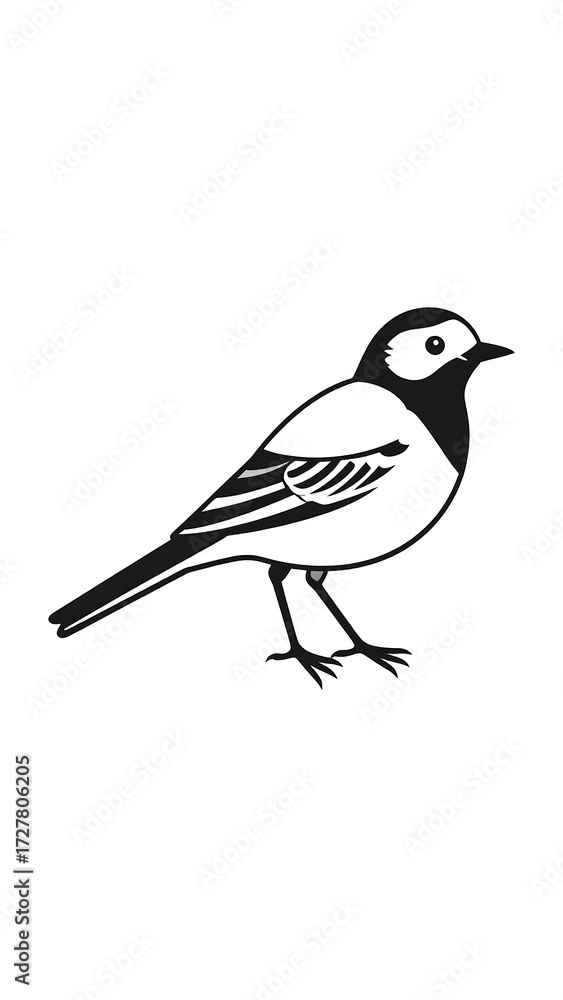 Obraz premium Black and white drawing of a bird