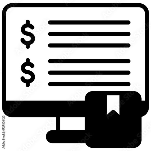 Price List Icon, Mini Illustration Relate To Capital Market, Market Research. Use For Modern Concept, Ui, Ux Web And App Development.