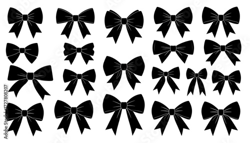 Black bow silhouettes