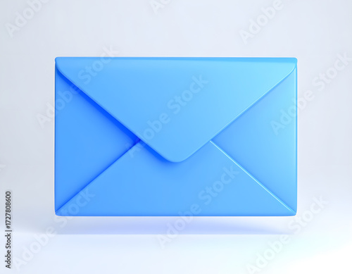 Blue Envelope Icon on Soft Background in Minimalist Style