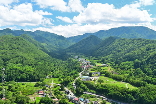 山寺五大堂から山里の眺め　山形県山形市