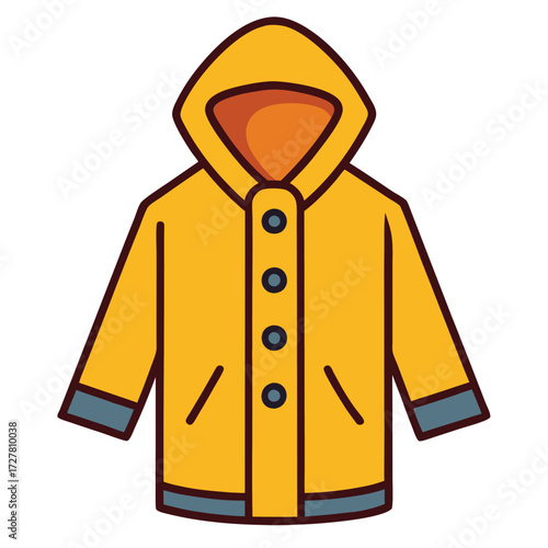 Yellow raincoat with hood waterproof outerwear for rainy days fashion apparel clothing wear