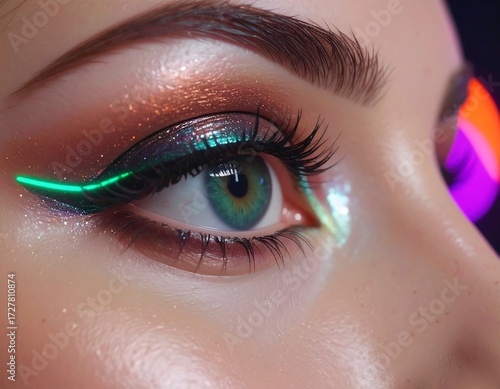 Close-up eye makeup artistry