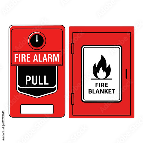 Fire Safety Equipment Emergency Fire Alarm and Fire Blanket Signage for Quick Response