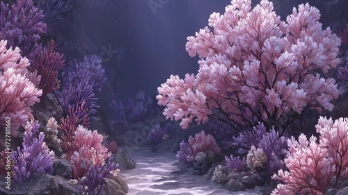 Underwater Coral Reef Scene with Soft Light and Vibrant Colors Animated Still Life