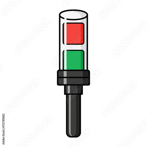 Vibrant illustration of a vertical signal light featuring prominent red and green indicator lamps, commonly utilized for clear status communication or navigation guidance in various settings