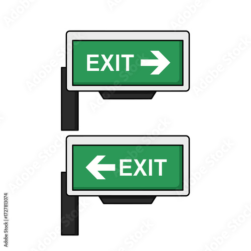 Exit Signs Navigating the Way Out - Arrow Directions for Guidance and Navigation