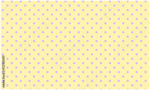 やさしい水玉パターン｜Lavender Polka Dots on Pastel Yellow