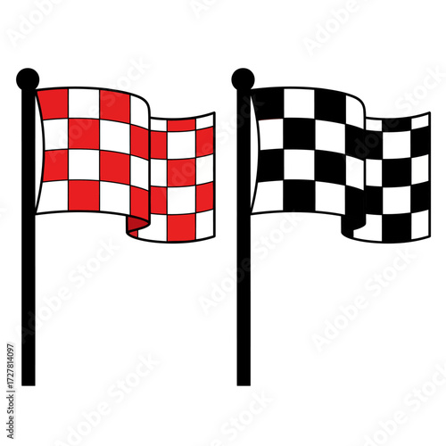 Checkered Flags Symbolic Representation of Racing, Competition, and Victory for Events and Motorsports