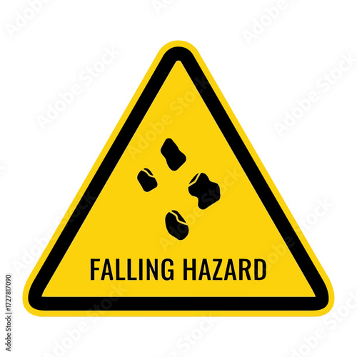 Falling Hazard Sign Alerting to the Potential Danger of Falling Objects, Workplace Safety