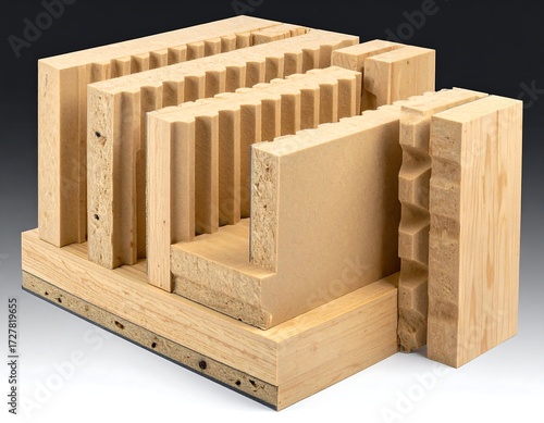 Composite wood construction sections