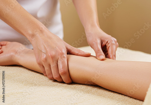 Masseuse Performing Arm Massage During Spa Treatment