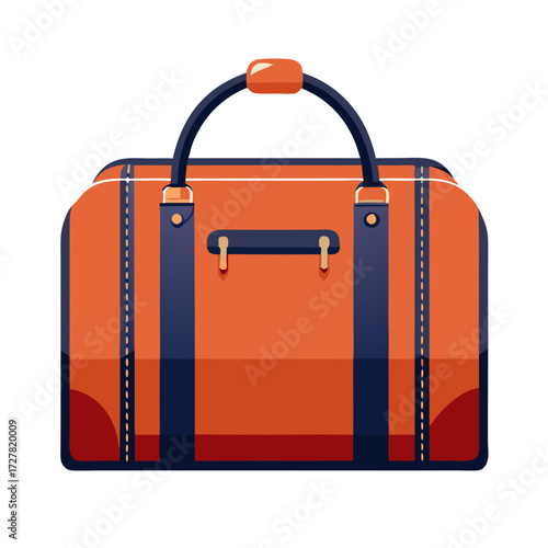 Isolated weekender bag illustration, minimalist style, for getaways