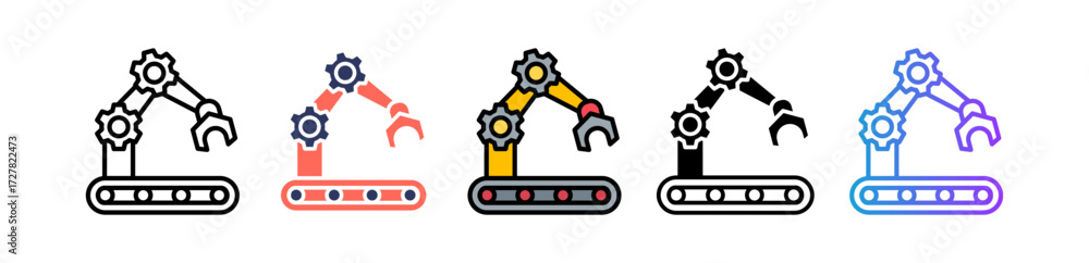 Fototapeta premium Robotic Arm multiple icon