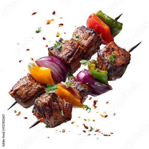 grilled meat with vegetables