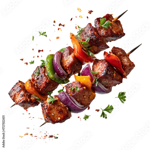 grilled meat with vegetables