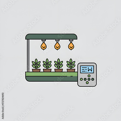 Indoor Grow System Vector Illustration