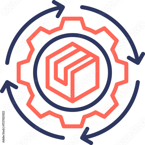 Supply Chain line color icon