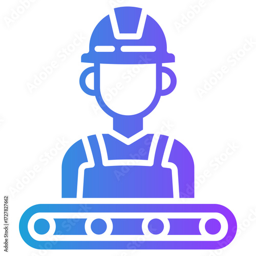 Factory Worker glyph gradient icon