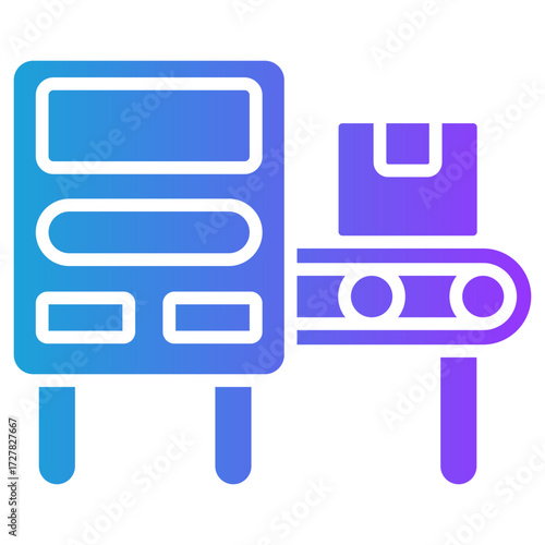 Industrial Machine glyph gradient icon