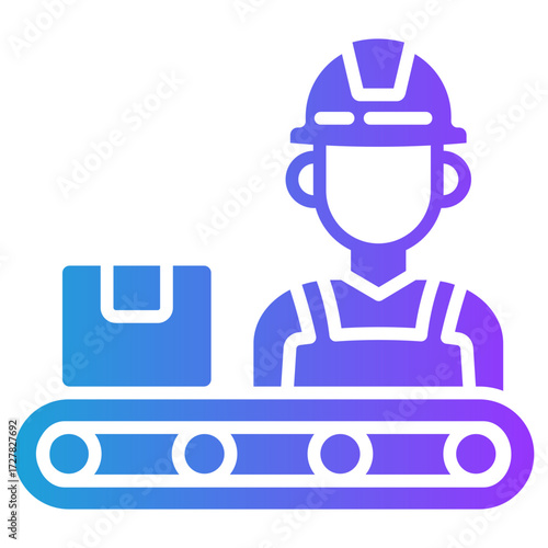 Production Line glyph gradient icon