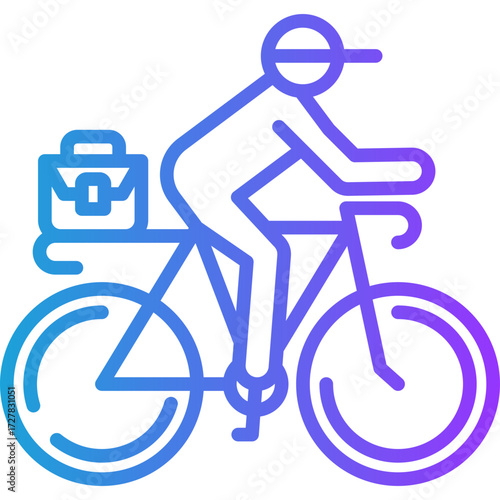 Bike To Work line gradient icon